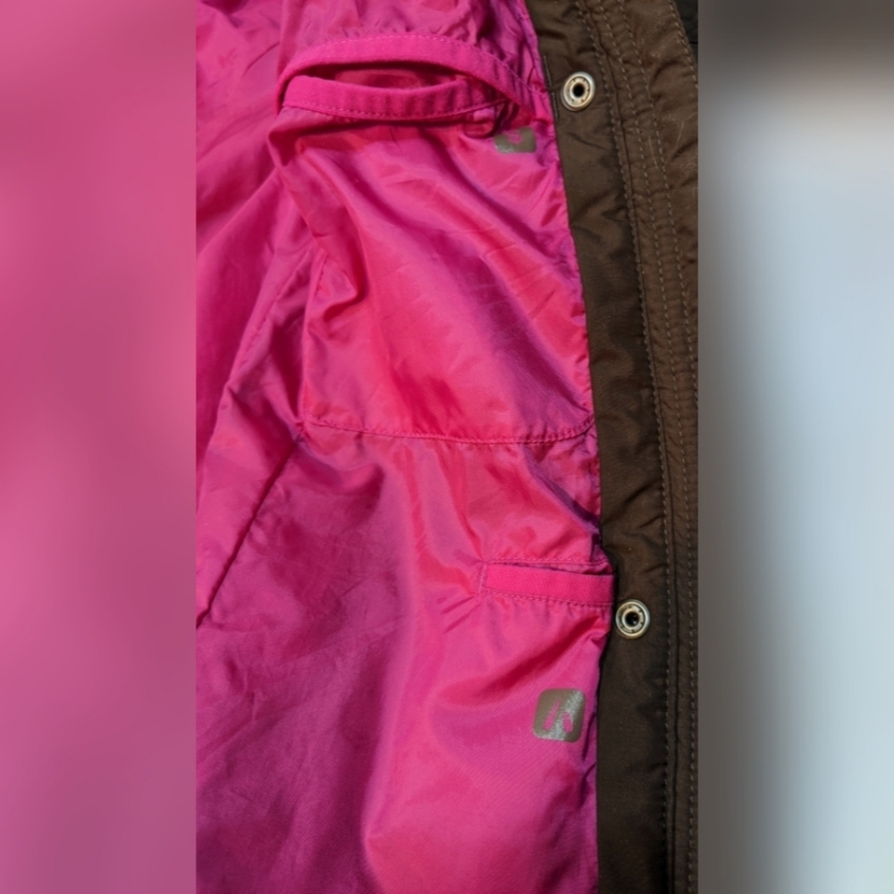 Nike Brown and Pink Quilted Fur Trim Jacket - Picture 5 of 8